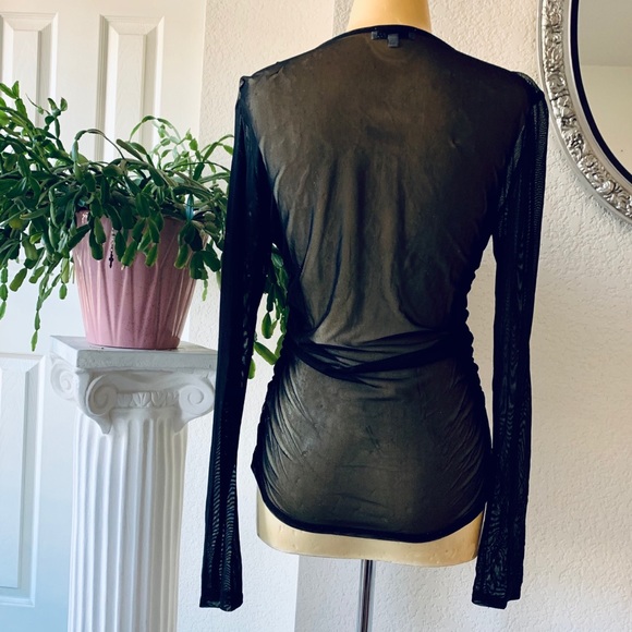 🖤 Ten Sixty Sherman ruched mesh black top - Picture 8 of 12